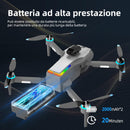 Drone con Fotocamera 4K, Motore Brushless, Evitamento Ostacoli, WiFi, Trasmissione 5G, One Touch On/Off, Hovering Optical Flow, 360°Flip, Pieghevole, 2*20min Batterie, Regalo per Bambini, GrisArgento Infaebo
