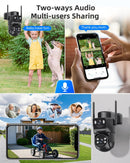 4K Telecamera Wi-Fi Esterno Senza Fili con Pannello Solare,Doppio Obiettivo Videocamera Sorveglianza WiFi Abiso