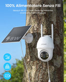 ieGeek 4G LTE Telecamera con SIM con Batteria, 2K 3MP Telecamera 4G con Pannello Solare, Telecamera Esterno Senza Fili, Rilevamento PIR ieGeek