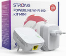 STRONG  Powerline 600 Duo Mini 2 Adattatori 600 Mbps  Accesso a Internet ad Alta Velocità - Portata di 300m - Compatibile con Tutti i Modem/Router - Ethernet - Installazione Plug & Play - Bianco Strong