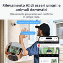 SwitchBot Telecamera di sicurezza wireless 2K, impermeabile per esterni con funzionamento a batteria da 10000 mAh, visione notturna a colori, rilevamento del movimento AI umano/animale, compatibile SwitchBot
