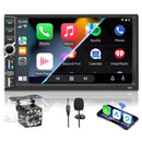 Autoradio 2 DIN BT Car Radio Car Play con Wireless Carplay e Android Auto, Doppio DIN 7 pollici HD Touch Screen, Radio FM RDS/Tipo C/Ricarica rapida/Microfono/Telecamera posteriore Wootootoo