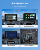 VEVOR Autoradio Portatile per Auto Senza Fili, Radio Portatile HD da 177,8 mm con Schermo Tattile per Apple CarPlay e Android Auto, con Telecamera di Retromarcia, Bluetooth, Navigazione GPS VEVOR