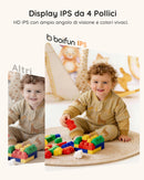 Boifun Baby Monitor Video e Audio, Schermo IPS 4" 720P Protettivo, Visione Notturna, Autonomia 11 ore, Avviso Sonoro, Zoom 3x, Rilevamento Temperatura, Ninna Nanne, Funziona Senza WiFi, Pronto all'Uso BOIFUN