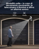 CZEview Telecamera di Sicurezza IP65, 2k, WiFi/Ethernet, Visione Notturna 10m, Audio Bidirezionale, Rilevamento Movimento (bianco) CZEview