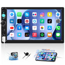 CAMECHO Autoradio Bluetooth 2 Din con Telecamera Posteriore, Schermo 7 Pollici Touchscreen Auto Radio con FM Mirror Link Controllo al Volante EQ AUX CAMECHO