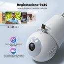 Telecamera Lampadina WiFi Esterno Codnida 2K   per E27 Portalampada, PTZ Videocamera di Sorveglianza con Allarme Sonoro e Luminoso, Tracciamento del Movimento, visione notturna a colori, LC323 Codnida