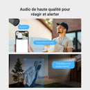 EZVIZ Telecamera di sorveglianza della batteria per esterni, telecamera WLAN 4K con modalità AOV, rilevamento KI persona/veicolo, difesa attiva e visione notturna del colore, BC1c EZVIZ