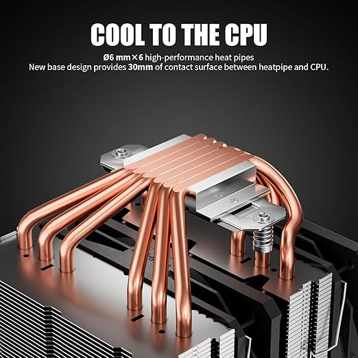 Dissipatore CPU ad Alte Prestazioni, 6 Tubi di Calore CPU Air Cooler, Raffreddatore CPU ad Torre Doppia, Doppia Ventola 120mm PWM, Intel LGA 2011/2066(X79/X99) e AMD AM4/AM5 Compatibile, D6SEK Cooler Master