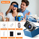 Macchina Fotografica Digitale 4K - Maxmango 64MP Fotocamera Macchine per Principianti - Flip 180° Videocamera con 16G Scheda - Schermo da 2,4" con Zoom 16X - Per Principianti, Adolescenti - Nero MaxMango