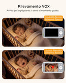 Boifun Baby Monitor Video e Audio, Schermo IPS 4" 720P Protettivo, Visione Notturna, Autonomia 11 ore, Avviso Sonoro, Zoom 3x, Rilevamento Temperatura, Ninna Nanne, Funziona Senza WiFi, Pronto all'Uso BOIFUN