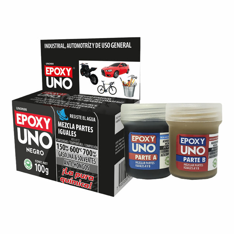 Adesivo epossidico bicomponente Fusion Epoxy Black Label Unon98 Universale Nero 100 g-0