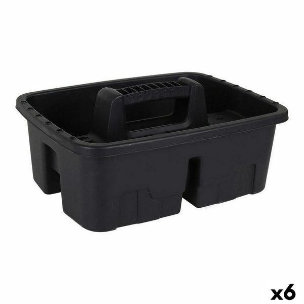 Contenitore per Sistemare gli Attrezzi Dem Brico Vassoio Nero 38,5 x 29,5, x 17 cm (6 Unità)-0