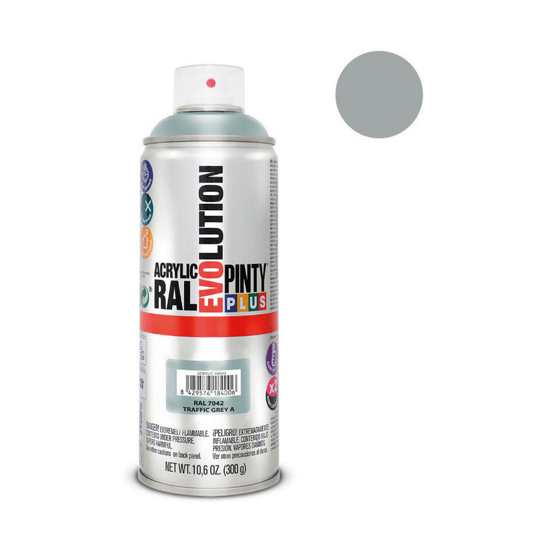 Vernice spray Pintyplus Evolution RAL 7042 400 ml Traffic Grey-1