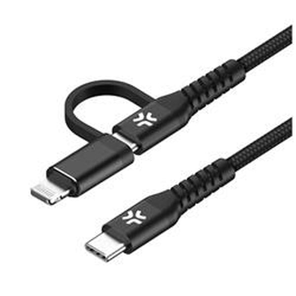 Cavo USB-C Celly USBC2IN1BK Nero 1 m 2 m-0