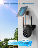 SIIOOE Telecamera WiFi Esterno senza Fili Solare: 2K Telecamera Batteria Visione Notturna Colori - Videocamera Sorveglianza Esterno Rilevamento Umano Pir Videosorveglianza IP66 SIIOOE