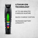 Wahl Color Trim Advanced Multigroomer, innovativi pettini di Guida codificati a Colori, 240 Minuti di Funzionamento, Caricatore USB, Ideale per Palestra e Viaggi, Lame affilate di precisione Wahl