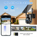 BEENOZO [ 8X Zoom ] 4K 5Dbi Telecamera Wi-Fi Esterno Batteria senza fili,360°PTZ Videocamera Sorveglianza con Pannello Solare,Visione Notturna a Colori,Rilevazione di Movimento PIR,Audio a 2 Vie,IP66 BEENOZO