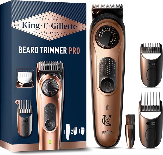 Gillette King C. RASOIO ELETTRICO BARBA PRO, Selettore di PRECISIONE, CURA BARBA UOMO, 40 BRAUN