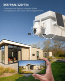 COCOCAM 2K Telecamera Wi-Fi Esterno Solare, PTZ Senza Fili con AI Rilevamento Umano, Visione Notturna a Colori, Audio Bidirezionale, Supporto Alexa, 2,4GHz, Cloud (Bianca) COCOCAM