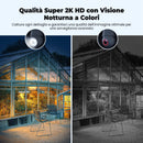 Telecamera Lampadina WiFi Esterno Codnida 2K   per E27 Portalampada, PTZ Videocamera di Sorveglianza con Allarme Sonoro e Luminoso, Tracciamento del Movimento, visione notturna a colori, LC323 Codnida