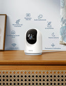 GNCC Telecamera WiFi Interno 2K(3MP)(2-Pack), Videocamera Sorveglianza Interno, Audio Bidirezionale, Visione Notturna, Notifica Immediata e Rilevamento del Movimento, 360°, Compatibile con Alexa(2,4G) GNCC
