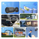 EZVIZ Telecamera di sorveglianza della batteria per esterni, telecamera WLAN 4K con modalità AOV, rilevamento KI persona/veicolo, difesa attiva e visione notturna del colore, BC1c EZVIZ