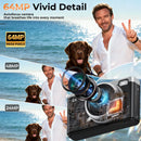 Macchina Fotografica Digitale 4K - Maxmango 64MP Fotocamera Macchine per Principianti - Flip 180° Videocamera con 16G Scheda - Schermo da 2,4" con Zoom 16X - Per Principianti, Adolescenti - Nero MaxMango