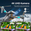 Drone con Fotocamera 4K, Motore Brushless, Evitamento Ostacoli, WiFi, Trasmissione 5G, One Touch On/Off, Hovering Optical Flow, 360°Flip, Pieghevole, 2*20min Batterie, Regalo per Bambini, GrisArgento Infaebo