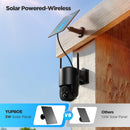 YUPBOE 2Pack Telecamera WiFi Esterno Senza Fili: 2K Telecamera Wi-Fi Esterno Batteria 360° PTZ Telecamera Esterna con Pannello Solare Fotocameras di Sorveglianza Solare PIR Visione Notturna a Colori YUPBOE