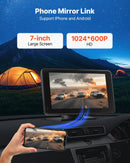 VEVOR Autoradio Portatile per Auto Senza Fili, Radio Portatile HD da 177,8 mm con Schermo Tattile per Apple CarPlay e Android Auto, con Telecamera di Retromarcia, Bluetooth, Navigazione GPS VEVOR