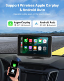 VEVOR Autoradio Portatile per Auto Senza Fili, Radio Portatile HD da 177,8 mm con Schermo Tattile per Apple CarPlay e Android Auto, con Telecamera di Retromarcia, Bluetooth, Navigazione GPS VEVOR