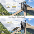 Telecamera Esterno con Pannello Solare 4G SIM 【Doppio Obiettivo】 14400mAh 2K HD PTZ Telecamere Senza Fili con Scheda SIM, Rilevamento Umano, Visione Notturna, Rotazione 355°/100°, TF/Cloud XG-08 Xega