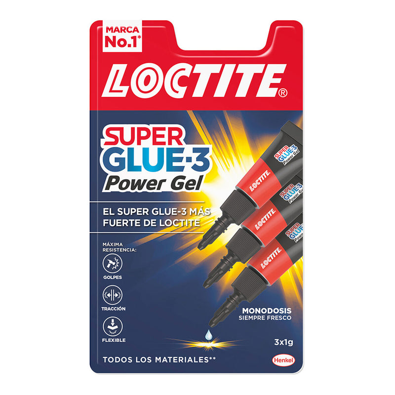 Adesivo Istantaneo Loctite Super Glue-3 Power Gel Mini Trio 3 Unità (1 g)-0