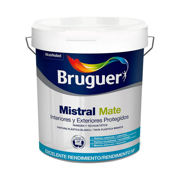 Pittura Bruguer mistral 5586674 Nero Bianco 4 L-0