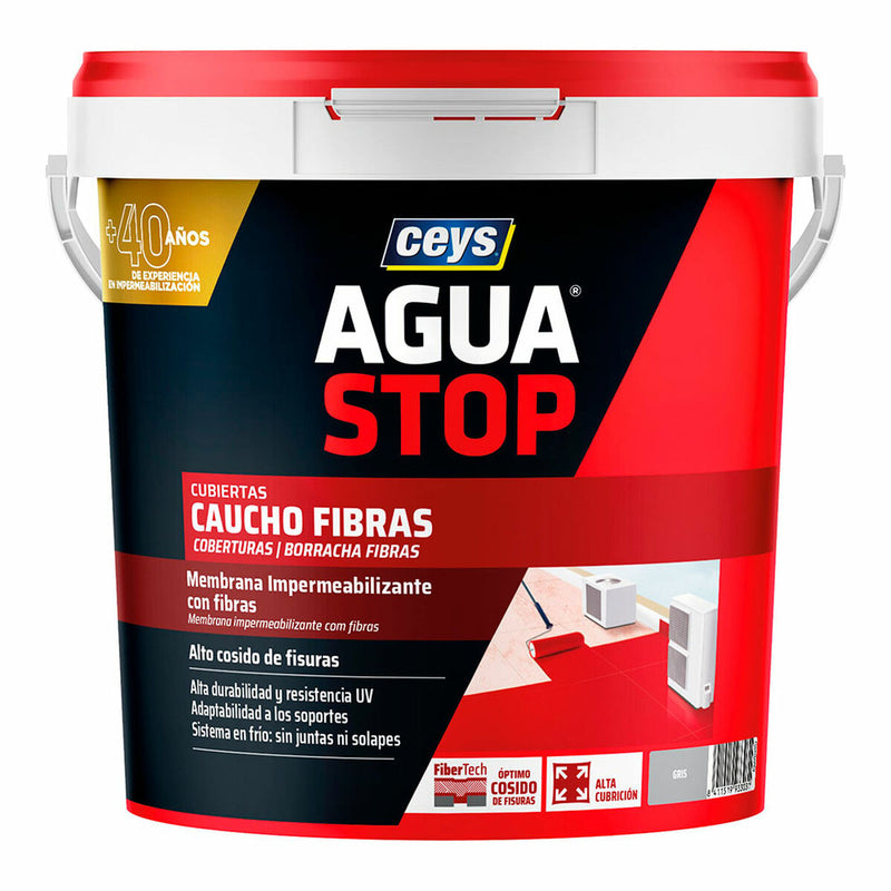 Impermeabilizzazione Ceys Aguastop Grigio Caucciù 5 kg-0