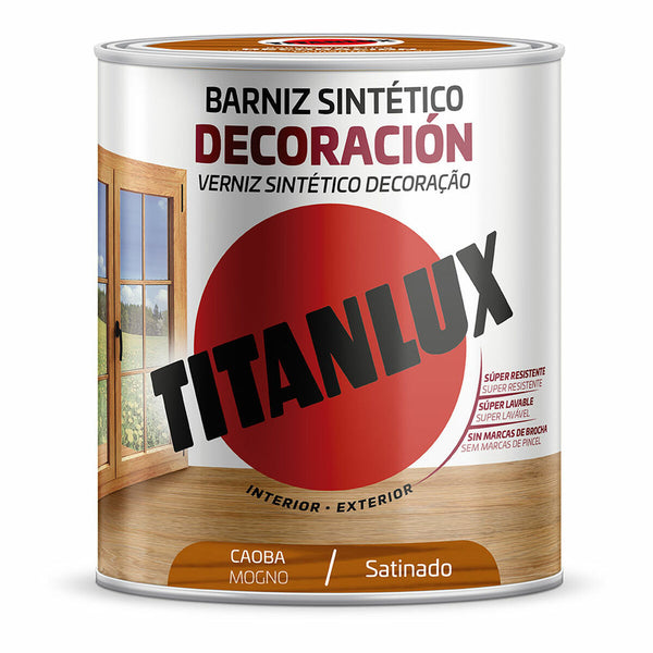 Vernice sintetica Titanlux m11100434 Decorazione Raso Mogano 750 ml-0