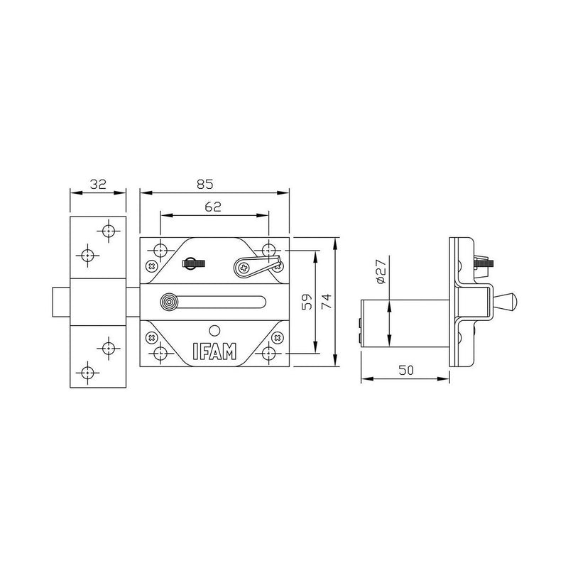 Chiavistello di sicurezza IFAM CS88 50 mm-2