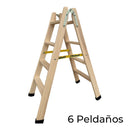 Scala Pieghevole a 6 Scalini Plabell Legno 164 x 31/55 cm-1