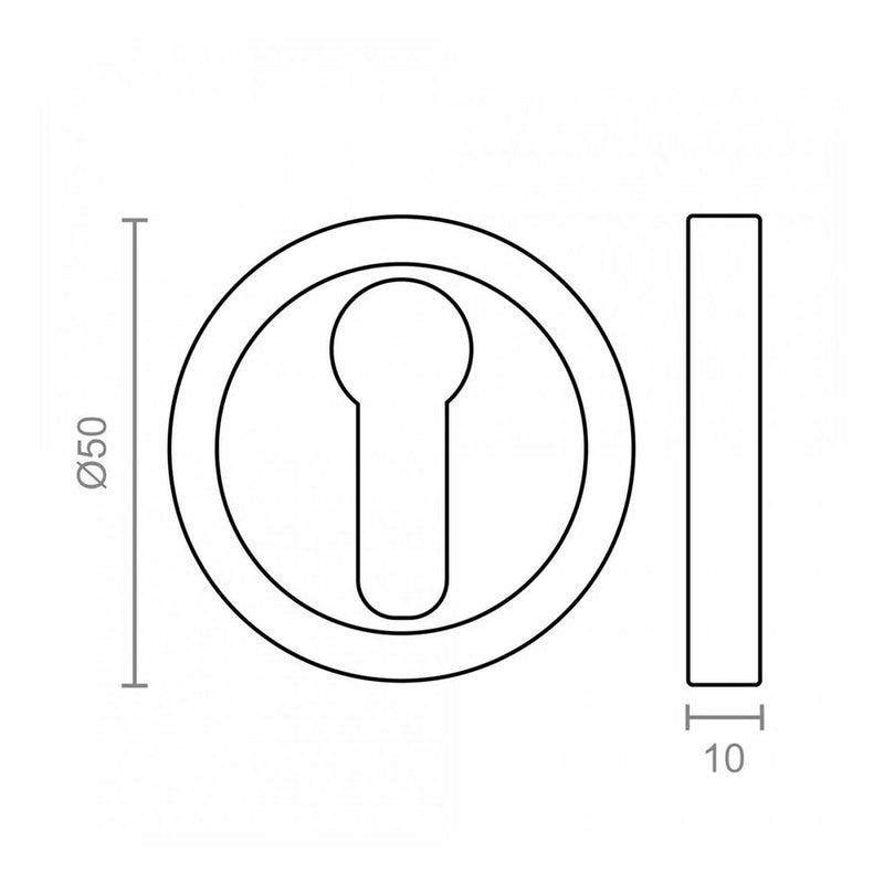 Buco della serratura EDM Pera 707 Alluminio nichel Ø 50 x 10 mm-2