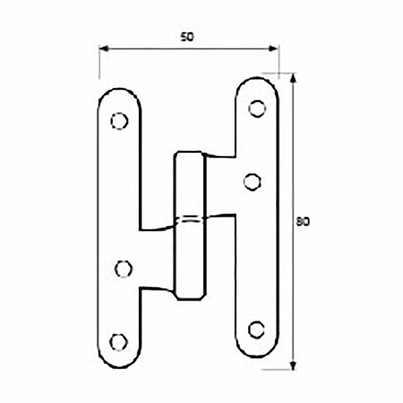 Cerniera EDM PN07 100 x 58 mm Destra Acciaio inossidabile-1