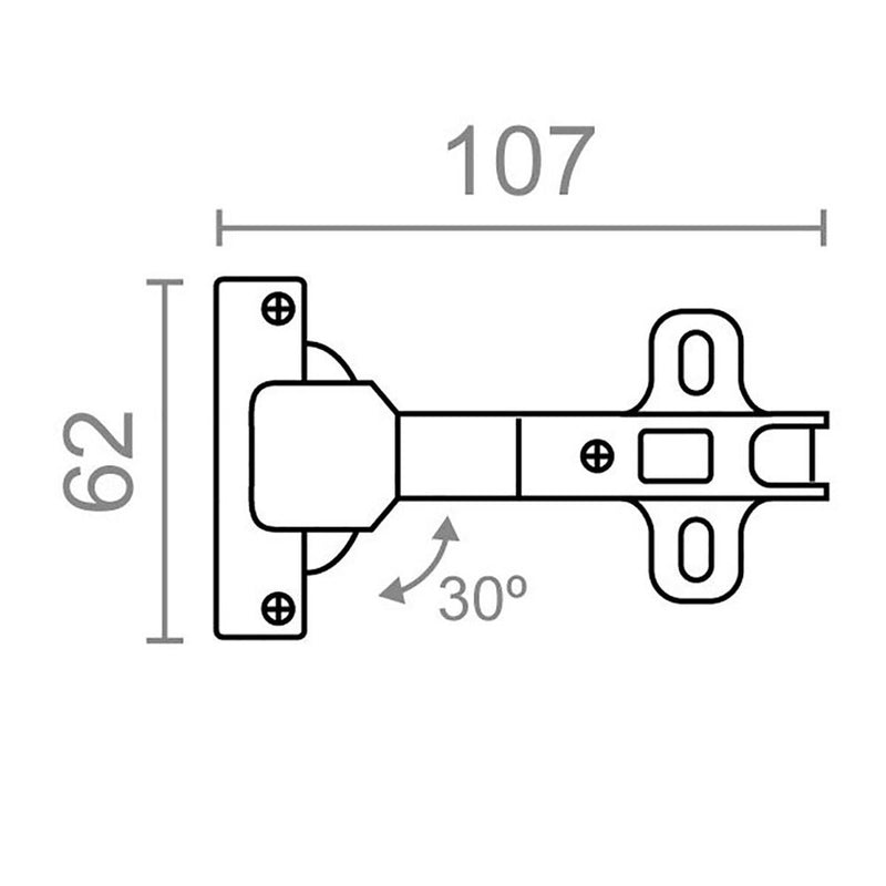 Cerniera EDM BC08 35 mm 30º Acciaio-1