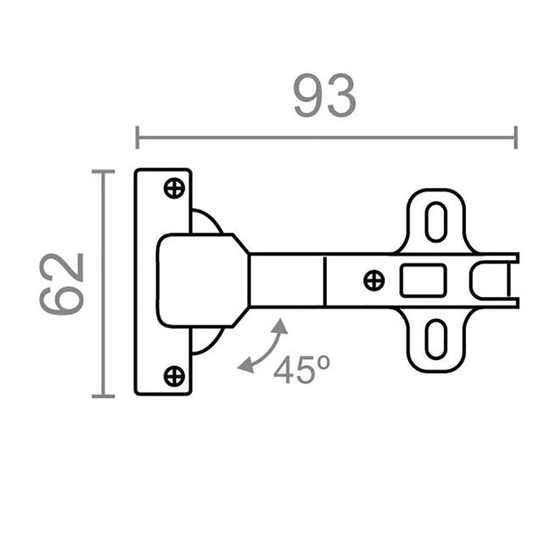 Cerniera EDM BC09 35 mm 45º Acciaio-1