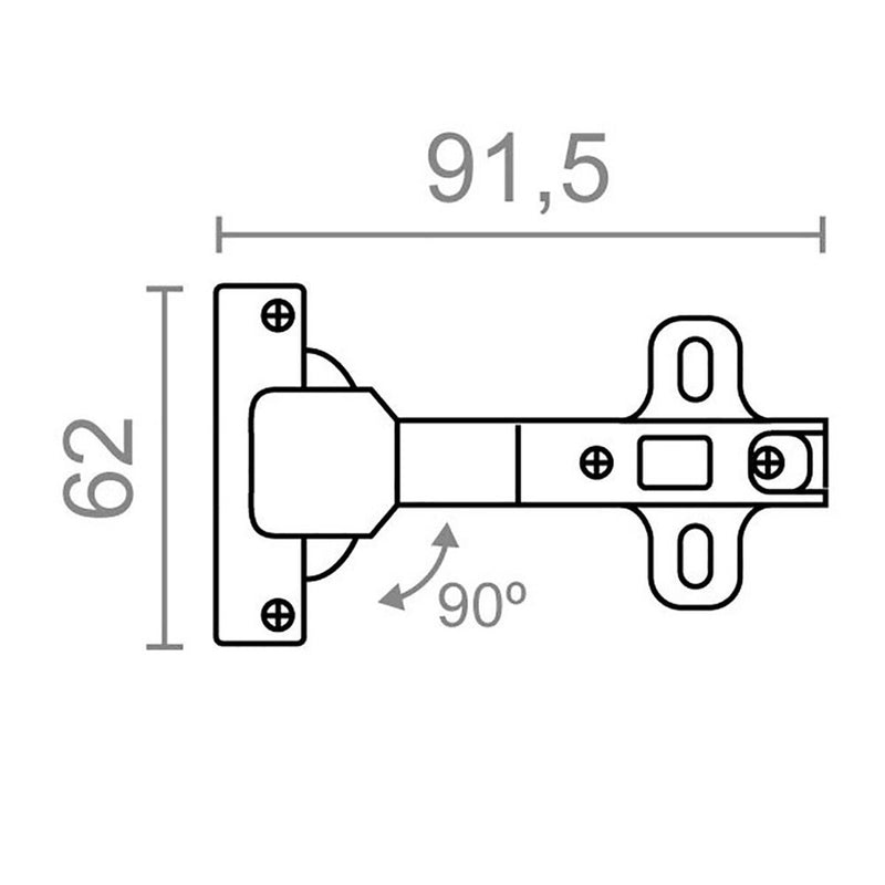 Cerniera EDM BC12 Metallo 90º Fessura-1