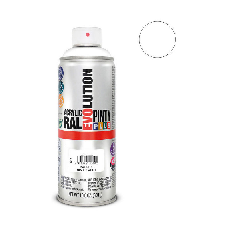 Vernice spray Pintyplus Tech RAL 9016 400 ml elettrodomestici Traffic White-0