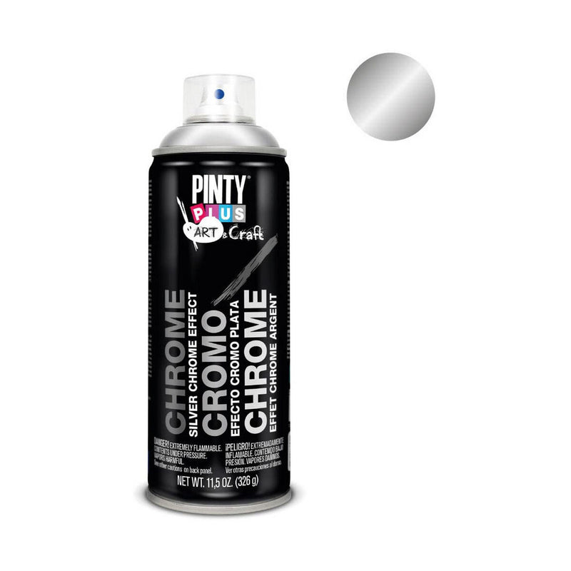 Vernice spray Pintyplus Art & Craft C150 Cromo 400 ml Argentato-1