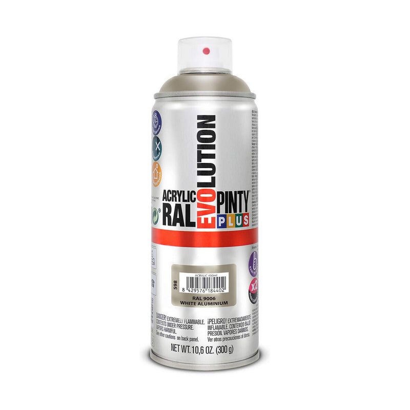 Vernice spray Pintyplus Evolution RAL 9006 400 ml White Aluminium-0