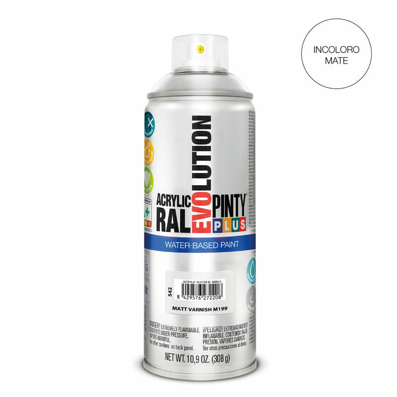 Vernice Spray Pintyplus Evolution M199 Mat Base d'acqua 400 ml Incolore-1