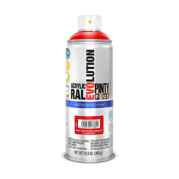 Vernice spray Pintyplus Evolution RAL 3000 Base d'acqua Flame Red 400 ml-0