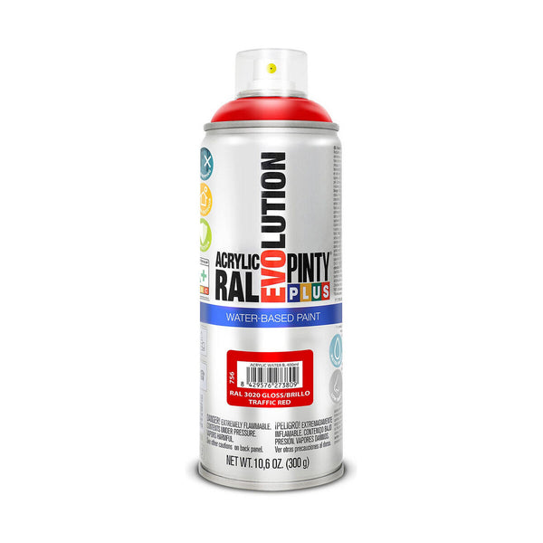 Vernice spray Pintyplus Evolution RAL 3020 400 ml Base d'acqua Traffic Red-0